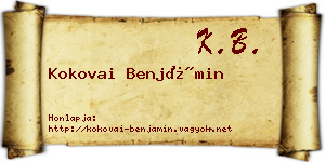 Kokovai Benjámin névjegykártya